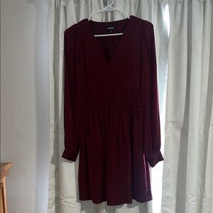 Express Burgundy Long Sleeve Dress